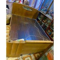 ราคา เตียงไม้สักโบราณ 5ฟุต แกะลายนูน จุกเสามุ้งทองเหลือง (29030827670)