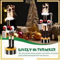 ราคา [Perfk] ไม้คริสต์มาส Nutcracker พร้อมฐานขาตั้ง Handmade Shopper ทหารรูปแบบดั้งเดิม Lady Nutcracker ตุ๊กตาสําหรับเตาผิง (42726585482)