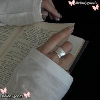 ราคา MELODG แหวนวินเทจ, แหวนผิดปกติวงกว้างแหวนแฮนด์เมด, ของขวัญวันเกิดแหวนเปิดฟรีสไตล์มินิมอล (57750618585)
