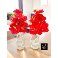 ราคา (ชุดใหญ่ 2 แจกัน) แจกันดอกชบา บูชาองค์พระพิฆเนศ องค์มหาเทพ มหาเทวี ดอกชบาแดงพร้อมแจกัน แจกันดอกชบาแดง (ได้ 2 แจกัน) (28963622138)