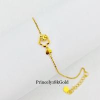 ราคา Princely สร้อยข้อมือทองเคแท้ 18K ลายดอกไม้พร้อมหัวใจ (2699309273)