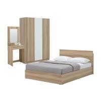 ราคา INDEX LIVING MALL ชุดห้องนอน รุ่นจัสมิน ขนาด 6 ฟุต (เตียง, ตู้เสื้อผ้า 3 บาน, โต๊ะเครื่องแป้ง) - สีธรรมชาติ/ขาว (42775871984)