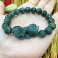 ราคา ข้อมือปี่เซี๊ยะหยกเขียว หินหยกพม่า (2046997363)
