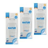 ราคา Natur Wide Neck ขวดนมปากกว้าง UHappy 8 ออนซ์ (รุ่น 81075) 3 ขวด (389559276)