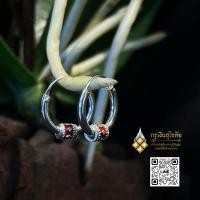 ราคา ต่างหูเงินแท้99.9% ต่างหูห่วงแต่งหมอนลงยาแดง ต่างหูเงินสุโขทัย (20983057868)