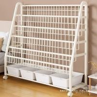 ราคา ชั้นเก็บของเหล็กศิลปะอ่านชั้นวางพื้นที่ชั้นวางของเล่นเด็กที่มีล้อชั้นครัวเรือนชั้นวางหนังสือเด็กตู้หนังสือหนังสือภาพ KDXU (43124963842)