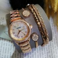 ราคา Fossil Set Rose Gold Tone Set Bracelet (643667938)