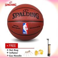 ราคา ลูกบาสเก็ตบอล Spalding ของแท้ รุ่น 74-602Y ชนิดหนัง PU ขนาด 7 (16855781174)