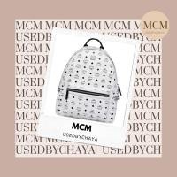 ราคา ของแท้ กระเป๋าMCM visetos bag white medium bag กระเป๋าเป้ กระเป๋าสะพายหลัง • ร้าน usedbychaya (14610349087)