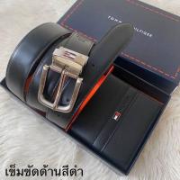 ราคา เข็มขัดหนังวัวแท้Tommy HILFIGER Leather Belt & Wallet Set (6855628339)