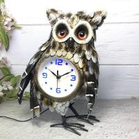 ราคา นาฬิกาตกแต่งห้องนั่งเล่น แบบตั้งโต๊ะและแขวน ออกแบบเหมือนนกฮูก ส่องสว่างพร้อมโคมไฟ (48900597674)
