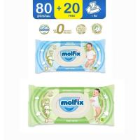ราคา Molfix โมลฟิกซ์ เนเชอรัล เฟรช คลีน เบบี้ ไวพส์ 100 แผ่น (29455809652)