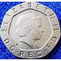 ราคา เหรียญ​อังกฤษ​ UK, 20 Pence, (Elizabeth​ II​ 4th portrait), #4388, ใช้แล้ว (27658061860)
