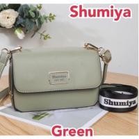 ราคา กระเป๋าสะพายแบรนด์แท้ Shumiya สีเขียวพาสเทล ภายในเป็น 2 ซิปใหญ่ (2824541576)