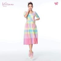 ราคา Papillon Vivienne ปาปิยงเดรส ทอด้วยผ้าทอลายผ้าขาวม้า (8597041474)