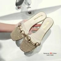 ราคา รองเท้าส้นสูงนำเข้า ที่สวยเกร๋สุดๆ ด้านหน้าเป็นพลาสติกใสนิ่ม ทรงสวย (2137792381)