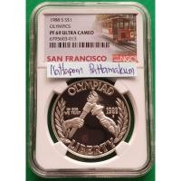 ราคา เหรียญเกรด Dollar โอลิมปิกกรุงโซล ปี 1988 -S เกรด NGC PF 69 Ultra Cameo Seoul Olympics Proof Silver One Dollar 1988-S (24900721566)