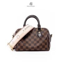 ราคา [ของแท้] LV SPEEDY BANDOULIERE 20 BROWN DAMIER CANVAS GHW MICROCHIP มีใบรับประกัน ตรวจสอบได้ทุกใบ ✅ (44160008480)