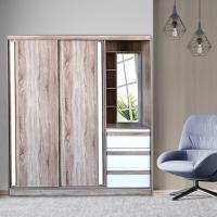 ราคา GlobalHouse DELICATO ตู้เสื้อผ้าสองบานเลื่อน โต้ะเครื่องแป้งในตัว รุ่น อปาเช่ ขนาด180x60x200 ซม. สีทูโทนน้ำตาล/ขาว (40360551825)