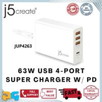 ราคา J5create JUP4263 63W 4-Port USB Charger พร้อม Power Delivery (29962223902)