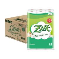 ราคา Zilk ซิลค์ คอตตอน กระดาษทิชชูม้วน หนา 2 ชั้น 24 ม้วน (17794217584)