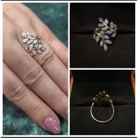 ราคา แหวนลายช่อมะกอก งานชุบทองไมคอน ลายประดับเพชร (42762643831)