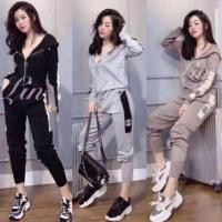 ราคา เซตชุดวอร์มไหมพรมเสื้อแจ็คเก็ตมีฮูดซิปหน้า (7911268196)