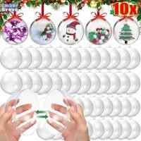 ราคา 5/10 ชิ้น ลูกบอลพลาสติกใสคริสต์มาส / DIY ลูกบอลประดับกลวง / การตกแต่งต้นคริสต์มาสในงานปาร์ตี้งานแต่งงาน (40512859572)