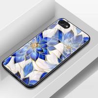 ราคา เคสสำหรับ iPhone 6 Plus 6s Plus 7 Plus 8 Plus X Xs Max Xr เคสโทรศัพท์ดอกไม้สีน้ำเงินซิลิโคนเปลือกแก้ว (41418143895)