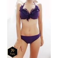 ราคา ชุดว่ายน้ำ ชุดว่ายน้ำสายฝอ ชุดว่ายน้ำเซ็กซี่ ทรูพีช ระบาย สีม่วง (5042852086)