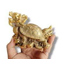 ราคา [M6]HTพญาเต่ามังกร ประทับบนกองเงินกองทอง เนื้อโลหะทองเหลืองขัดผิว บูชาเสริมสิริมงคลโชคลาภอำนาจวาสนาบารมีอายุยืน (20080688178)