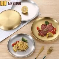 ราคา ถัดไปอาหาร จาน, ถาดโลหะเงินทองเกาหลี, สแตนเลสเป็นมิตรกับสิ่งแวดล้อมย้อนยุคสไตล์ยุโรปจานรับประทานอาหารผลไม้ (47401737848)