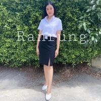 ราคา กระโปรงทรงสอบผ่าหน้า ความยาว 16 นิ้ว - 18 นิ้ว เอวสูง ผ้านาโน (7441908071)