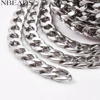 ราคา 1m ทนภัย 3.28 ฟุต 304 สแตนเลส Cuban Link Chains Curb โซ่ Unwelded สีสแตนเลส 10x7 มม. (43615998223)