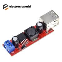 ราคา 1/5PCS DC 6V-40V ถึง 5V 3A ชาร์จ USB คู่ DC-DC Step-down Converter โมดูลสําหรับเครื่องชาร์จรถยนต์ LM2596 Dual USB (28001466750)