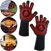 ราคา Ilisland1คู่ถุงมือบาร์บีคิวทนต่ออุณหภูมิสูงเตาอบ Mitts 500 800 องศาทนไฟบาร์บีคิวฉนวนกันความร้อนถุงมือไมโครเวฟ (27623785090)