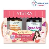 ราคา SET สุดคุ้ม VISTRA Acerola Cherry 1000 mg. (45 เม็ด) + Grape Seed สารสกัดจากเมล็ดองุ่น 60 mg (20 แคปซูล) [PC] (29959766002)