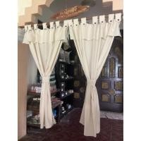 ราคา ผ้าม่านผ้าฝ้ายสีธรรมชาติแบบคอกระเช้า (41472780861)