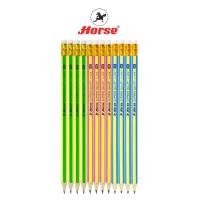 ราคา Horse (ตราม้า) ดินสอดำ HB มียางลบ แท่งเหลี่ยม ลายริ้ว ตราม้า H-2547 บรรจุ 12 แท่ง/แพ็ค จำนวน 1 แพ็ค (19787927489)