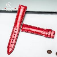 ราคา สายหนังจระเข้ผู้ชายผู้หญิงสีแดงหนังแท้ Handmade สายนาฬิกาสําหรับทุกรุ่น Langqin Cartier Omega (29743024161)