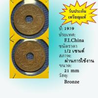 ราคา No.62099 ปี1939 French Indo China เฟรนซ์ อินโด ไชน่า 1/2 Cent เหรียญต่างประเทศ ของเก่า หายาก น่าสะสม ราคาถูก (41573755389)