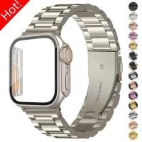 ราคา สายสแตนเลส+เคสอัลตร้าสำหรับสาย Apple Watch ขนาด 44mm 45mm 41mm 40mm 42mm เคสสายโลหะสำหรับ Iwatch Series 9 8 7 6 SE 5 4 (42403337633)