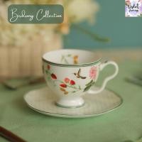 ราคา Violet Flamingo แก้วกาแฟพร้อมจานรอง รุ่น Birdsong แก้วกาแฟร้อน แก้วชา ลายนกและสตรอเบอร์รี่แสนสวย มาพร้อมกล่องของขวัญ (29877028667)