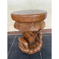 ราคา เก้าอี้ไม้ เก้าอี้ช้าง ไม้จามจุรี กว้าง 14 นิ้วxน สูง 42 cm เก้าอี้แกะสลัก เก้าอี้กลม (16184265973)