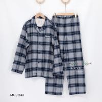 ราคา **ผู้ชาย**ลดเพิ่ม 65 บาท ใส่โค้ด LOVEMAY Muji MEN plaid Side Seamless Flannel Pajamas (ตัดป้าย+ขีดป้าย) (15868407357)