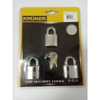 ราคา KRUKER กุญแจ สปริงโครเมี่ยม ระบบ Key Alike ขนาด 3x25 mm. (3ชิ้น/แพ็ค) พร้อมลูกกุญแจ 3 ดอก รุ่น kk2430 (24141382872)