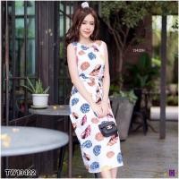 ราคา MF13422 แม็กซี่เดรส งาน 3 ชิ้น เดรสแขนกุดยาว+ยางรัดผมโดนัท+โบว์ผูกเอว เนื้อผ้าไหมอิตาลี่ พิมพ์ลายหอย งานพิมพ์ลายสุดฮ (3448059996)