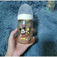 ราคา ขวดนม พีเจ้น pigeon มือสอง สีชา คอขวดกว้าง ลายมิกกี้ (20667219670)