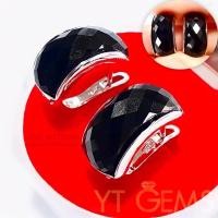 ราคา ต่างหูนิล ต่างหูเงินแท้ ชุบทองคำขาว พลอยนิลแท้ YTG-11730 (20963009711)