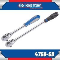 ราคา KING TONY ประแจด้ามฟรีหัวไข่หัวบาง ด้ามยาง ขนาด 1/2" ยาว 10" - 15" No.4768-10GD - 4768-15GD (42119296675)